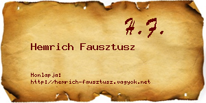 Hemrich Fausztusz névjegykártya
